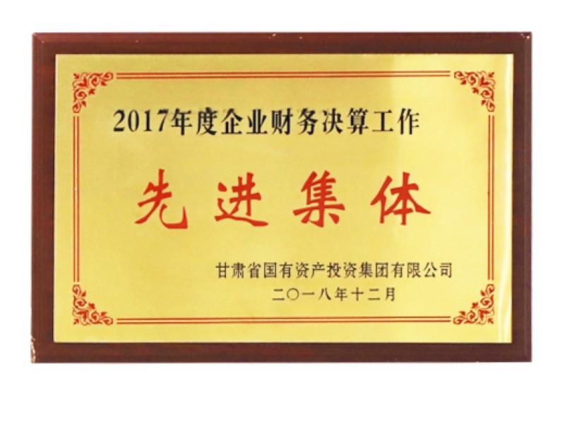 2017年度企业财政决算工作先进集体